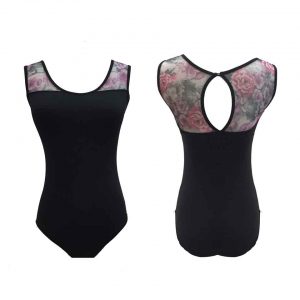 Adult Floral Black Leotard