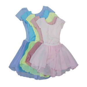 Short Sleeve Leotard Skirt Set